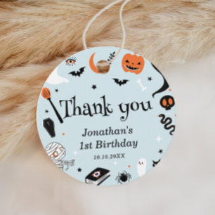 Étiquettes Cadeau Blue Halloween Boy Birthday Party