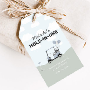 Étiquettes-cadeau Blue Hole-In-One Golf 1er Anniversaire Favoriser
