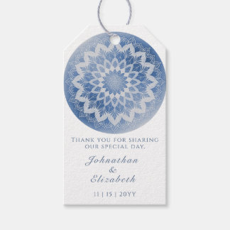 Étiquettes-cadeau Blue Lace Mandala Wedding Favor