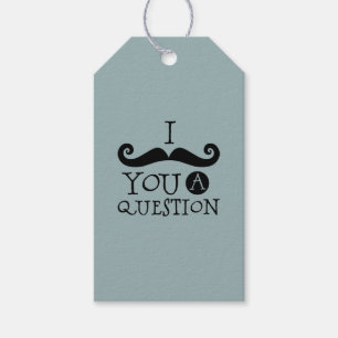 Étiquettes-cadeau Blue Mustache You A Question Humour Fête des pères