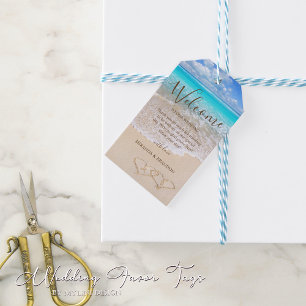 Étiquettes-cadeau Blue Ocean Waves Tropical Beach Wedding Favor Tags