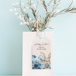 Étiquettes-cadeau Blue Pastel Bunny Pâques