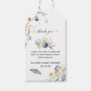 Étiquettes-cadeau Blue Spring Easter   Remerciement pour Baby Shower