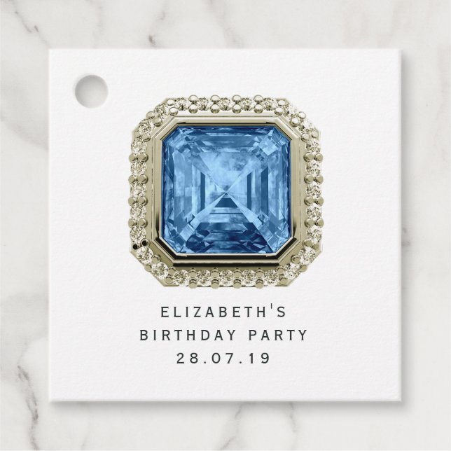 Étiquettes Cadeau Blue Topaz Décembre Pierre de naissance (Devant)