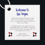 Étiquettes Cadeau Blue Welcome to Las Vegas Welcome Basket Mariage<br><div class="desc">Se marier à Las Vegas ? Ces étiquettes de bienvenue bleues,  blanches,  rouges et noires ajouteraient parfaitement à la corbeille d'accueil ou au sac de bienvenue de votre hôtel. Personnalisez avec votre propre texte sincère.</div>