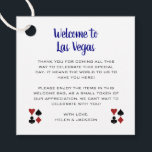 Étiquettes Cadeau Blue Welcome to Las Vegas Welcome Basket Mariage<br><div class="desc">Se marier à Las Vegas ? Ces étiquettes de bienvenue bleues,  blanches,  rouges et noires ajouteraient parfaitement à la corbeille d'accueil ou au sac de bienvenue de votre hôtel. Personnalisez avec votre propre texte sincère.</div>