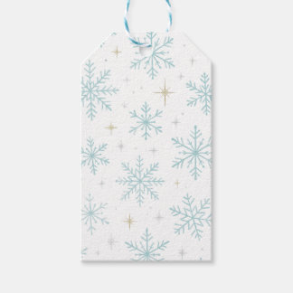 Étiquettes-cadeau Blue & White Snowflake Sparkle Gift Tags