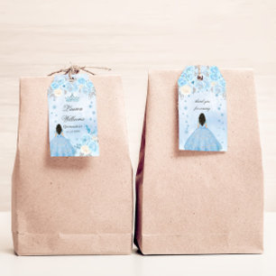 Étiquettes-cadeau Blue Winter Wonderland Quinceanera Party