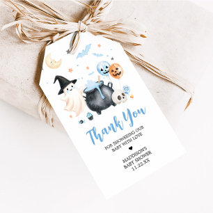 Étiquettes-cadeau Blue Witch Ghost Little Boo Baby shower Favoriser 
