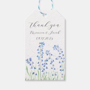 Étiquettes-cadeau Bluebells Aquarelle Bleu Floral Mariage