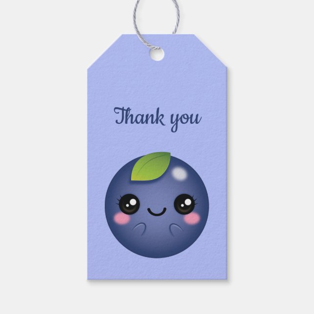 Étiquettes-cadeau Blueberry de Kawaii (Devant)
