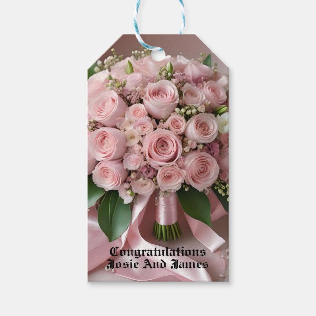 Étiquettes-cadeau "Blush of Love : A Bouquet of Timeless Romance" (Devant)