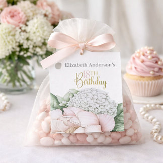 Étiquettes Cadeau Blush Pink Peony Floral 18th Birthday