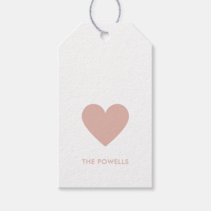 Étiquettes-cadeau Blush rose à pois moderne chic personnalisé