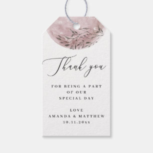 Étiquettes-cadeau Blush Rose Floral Lune   Élégant Mariage Remerciem
