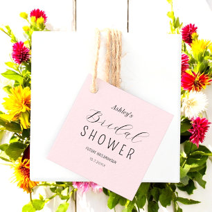 Étiquettes Cadeau Blush rose minimaliste pour la douche de mariée 