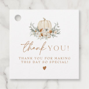 Étiquettes Cadeau BOHEME Boho Fall Terracotta Floral Citrouille