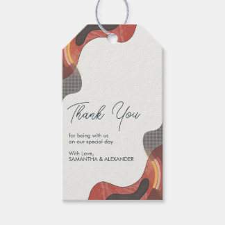 Étiquettes-cadeau Boho Abstrait Mariage en terre cuite Merci Favor