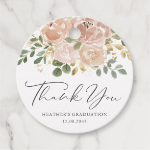 Étiquettes Cadeau Boho Aquarelle Fleurs mauve Merci de graduation