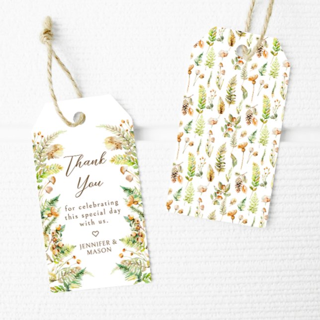 Étiquettes-cadeau Boho Automne Thème Mariage de automne Merci (Créateur téléchargé)
