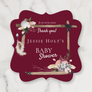 Étiquettes Cadeau Boho Beau Merci de Baby shower