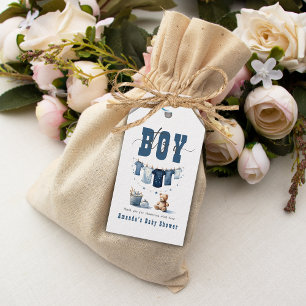 Étiquettes-cadeau Boho Blue Clothesline Sweet It a Boy Baby shower