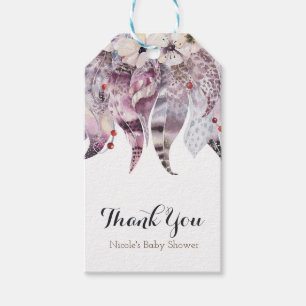 Étiquettes-cadeau Boho Bohemian Feathers Chic Rustic Glam Favoriser