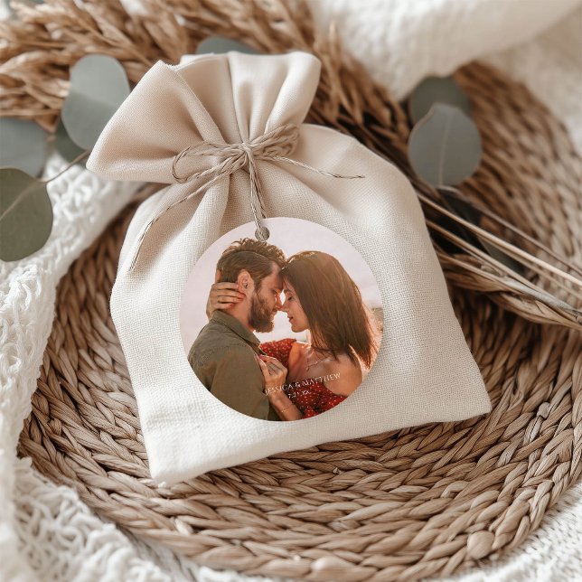 Étiquettes Cadeau Boho Burgundy Photo Wedding (Créateur téléchargé)