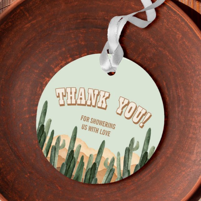 Étiquettes Cadeau Boho Cactus de désert Sud-Ouest Merci (Créateur téléchargé)