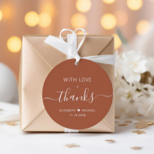 Étiquettes Cadeau Boho Chic Avec Amour Terracotta Mariage Remercieme