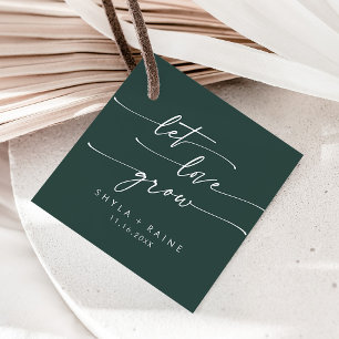 Étiquettes Cadeau Boho Chic Emerald Green Let Love Grow Mariage