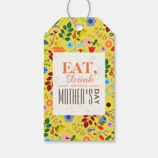 Étiquettes-cadeau Boho Chic Floral Fête des Mères (Devant)