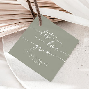 Étiquettes Cadeau Boho Chic Sage Vert laisser l'amour grandir Mariag