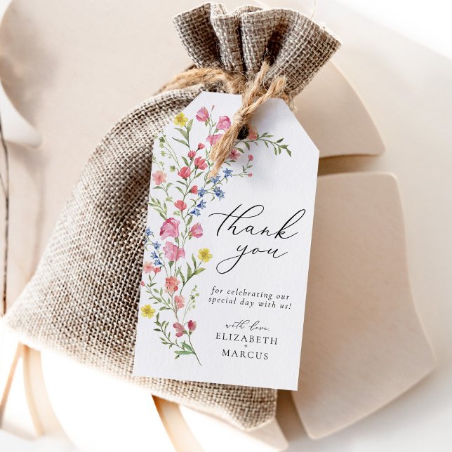 Étiquettes-cadeau : Boho Colorful Fleur sauvage Fairytale Wedding Fa (Créateur téléchargé)