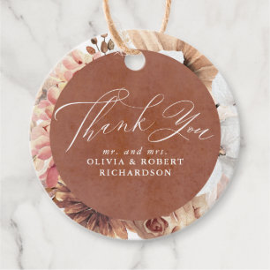 Étiquettes Cadeau Boho élégant en terre cuite exotique