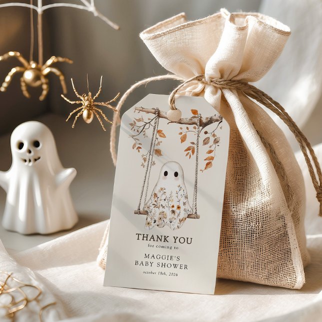 Étiquettes-cadeau Boho Fall Ghost Baby shower Merci Favoriser (Créateur téléchargé)