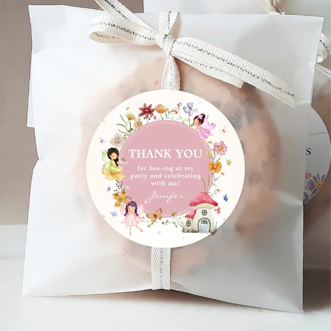 Étiquettes Cadeau Boho Fleur sauvage Fairy 1er fête d'anniversaire (Créateur téléchargé)