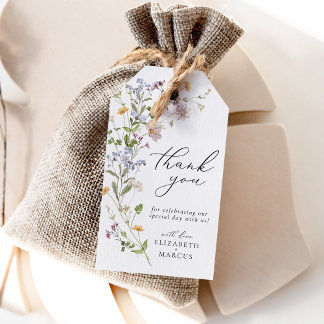 Étiquettes-cadeau Boho Fleur sauvage Whimsical Meadow Wedding Favori