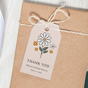 Étiquettes-cadeau Boho Floral Earth Tones Fête des mariées botanique