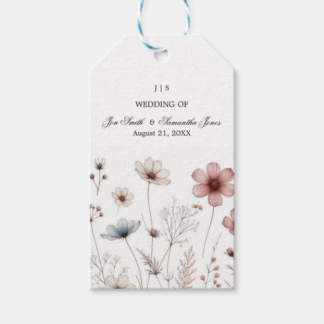 Étiquettes-cadeau Boho floral été simple (Devant)
