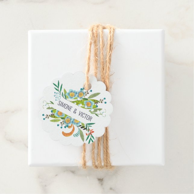 Étiquettes Cadeau Boho Floral Lily de Vallée Mariage (En situation)