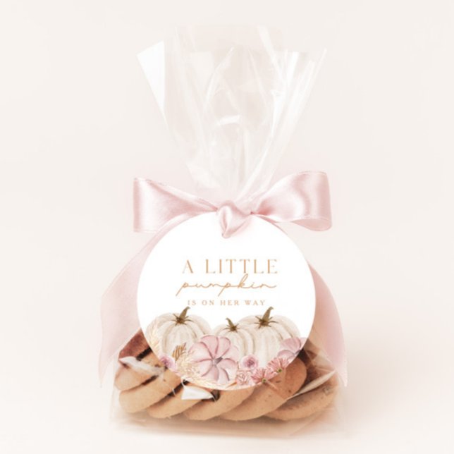 Étiquettes Cadeau Boho Girls Pampas Grass Citrouille Custom Circle (Créateur téléchargé)