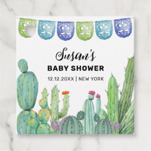Étiquettes Cadeau Boho Green Taco Fiesta Cactus Baby shower