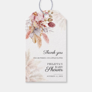 Étiquettes-cadeau Boho Pampas Grass Floral Girl Baby shower