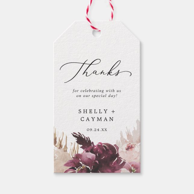 Étiquettes-cadeau Boho Pampas Grass Merci Favoriser (Devant)