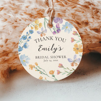 Étiquettes Cadeau Boho Pastel Wildflower Bridal Shower Favor