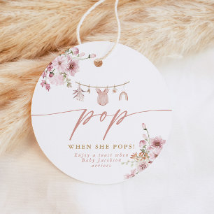 Étiquettes Cadeau Boho Pop Quand Elle Fait Son Entrée Baby Shower Ch