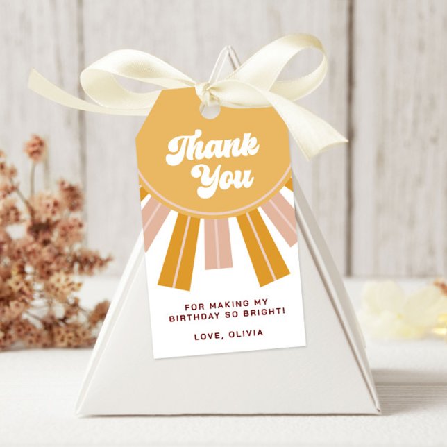 Étiquettes-cadeau Boho Premier voyage autour du soleil Premier anniv (Créateur téléchargé)