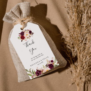 Étiquettes-cadeau Boho rustique coloré Mariage Floral Merci