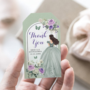 Étiquettes-cadeau Boho Sage Lilac Rose fille 15 Años Merci
